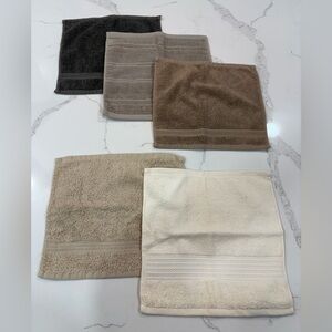 Ralph Lauren & Calvin Klein Wash Cloth Towels in Gray, Tan, Cream